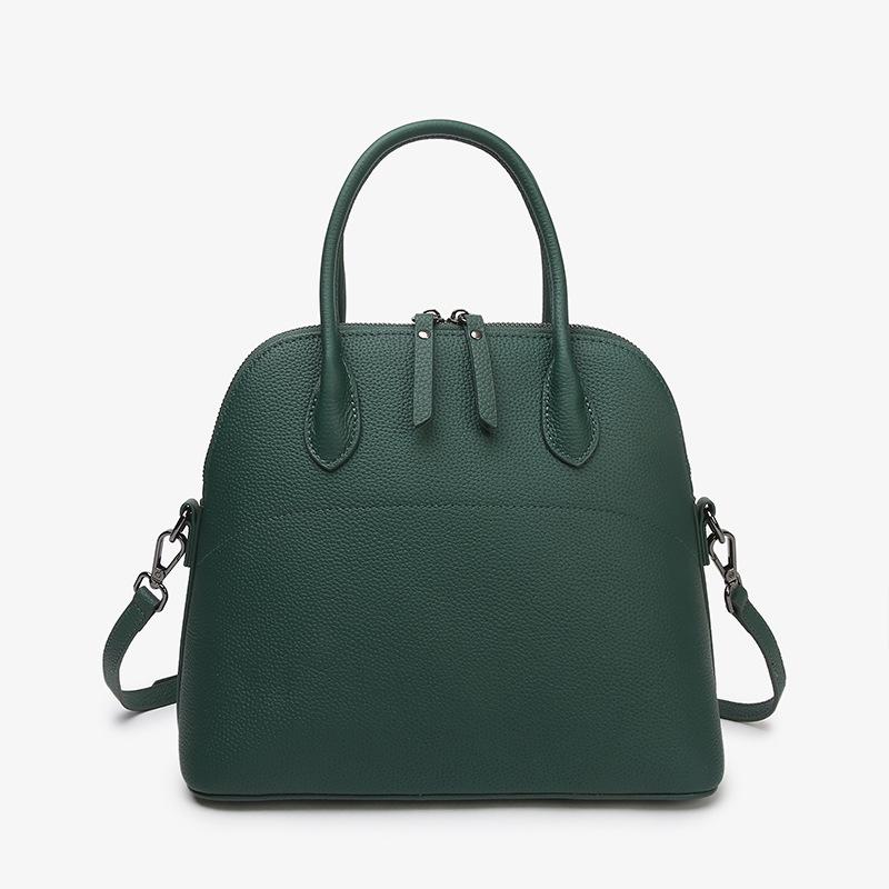 

A Leather Lady s Crossbody Shell Bag with Genuine Leather, Fashionable and High-end, A Small and Large-capacity Handbag One Size зелений