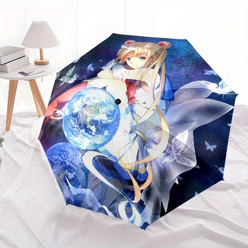 "Magical Moonlit Guardian: Celestial Butterfly Dreamscape" Umbrella, Portable 3 Fold Compact Umbrella for Men & Women,S250