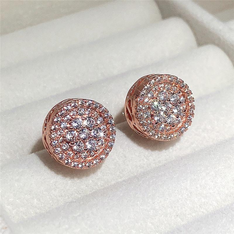 Fashion Contracted Stud Earrings for Women Gold Color/Rose Gold Color Daily Wearable Exquisite Accessories Trendy Jewelry