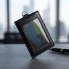 Leather Work ID Badge Holder with Foldable Magnetic Closure
