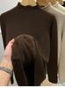 Women's Thick Velvet Half-High Collar Pullover: Slim Fit, Warm Autumn/Winter Knit Top