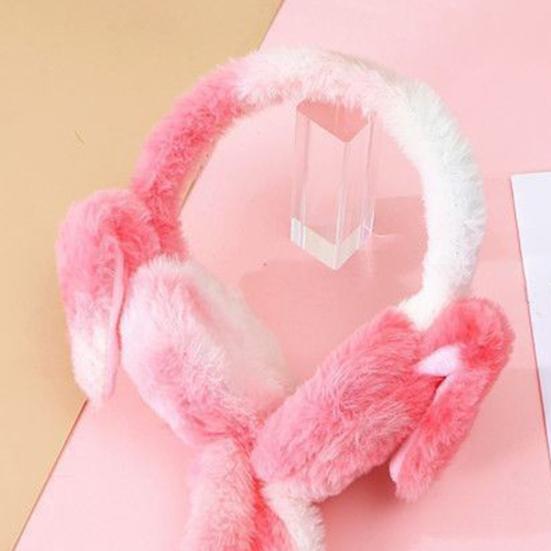 Dámský zimní ohřívač uší Roztomilé plyšové náušníky s pohyblivými skákacími králičími uši Přechodová barva Kryty uší Čelenka pro ženy dívky