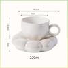 220ml Best Selling Plain Cloud Mug Cute Ceramic Cup with Sunflower Saucer Coffee Cups Plates for Tea Milk Juice
