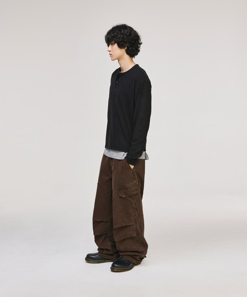 SIGNATURE Parachute Cargo Cotton Pants [Brown]