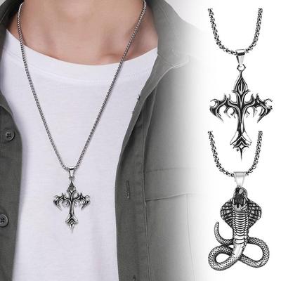 Hip Hop Cross Pendant Necklace Unique Design Necklaces Gift Jewelry Fashion For Women U1Z3