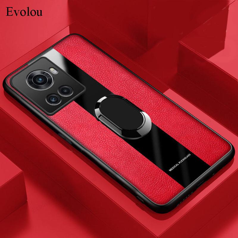 Plexiglass PU leather phone case for oneplus ACE 5G Magnetic Metal Ring Stand Holder shockproof Protection Cover For Oneplus 13R