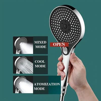 High Pressure Shower Head With Large Panel Water Outlet Super Powerful Bathroom Universal Shower Head Combination Set