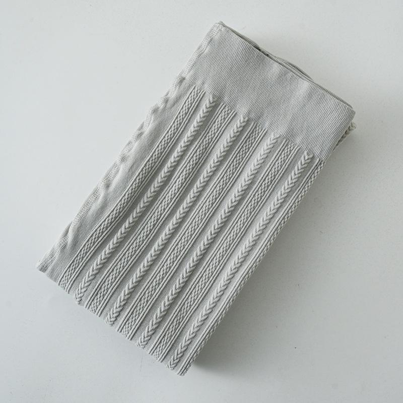 Grey See-through Cable Knit Leggings for Women - Spring & Autumn Thin Style Pantyhose That Stay Up