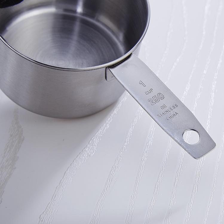 Stainless Steel Measuring Cup & Spoon Set for Baking, with Scale.