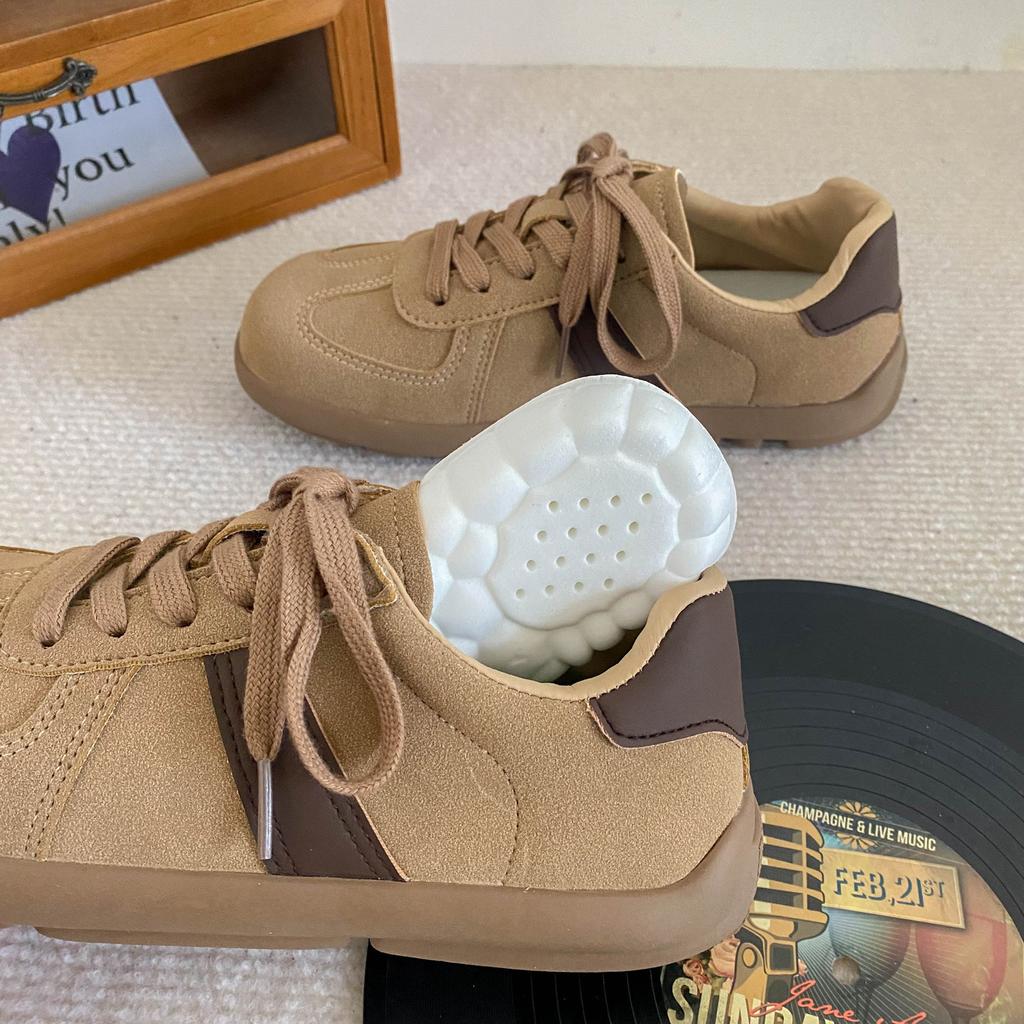 A9854 Latex Insole/mango Head Platform German Training Shoes Women's Leisure 2024 Autumn New Niche Retro Board Shoes