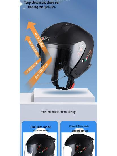 Three-Quarter Motorcycle Safety Helmet for Men & Women - Ideal for Cruising & Scooter Riding