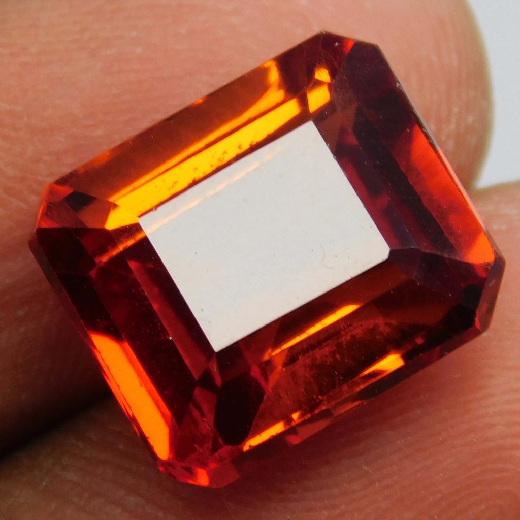 Natural Orange Sapphire Loose Gemstone Emerald Cut 9 ct Fire September Birthstone for Jewelry Making