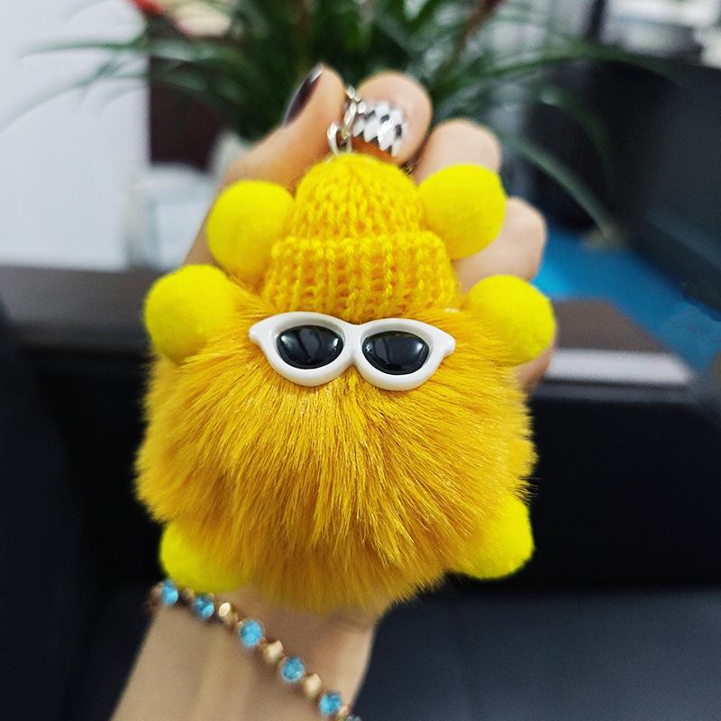 Imitation Plush Briquettes Pendant Car Key Bag Cartoon Plush Doll Pendant Trendy Cool Keychain