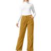 Damen High Waist Cord Gerades Bein Hose Lockerer Schnitt Freizeithose für Herbst Winter
