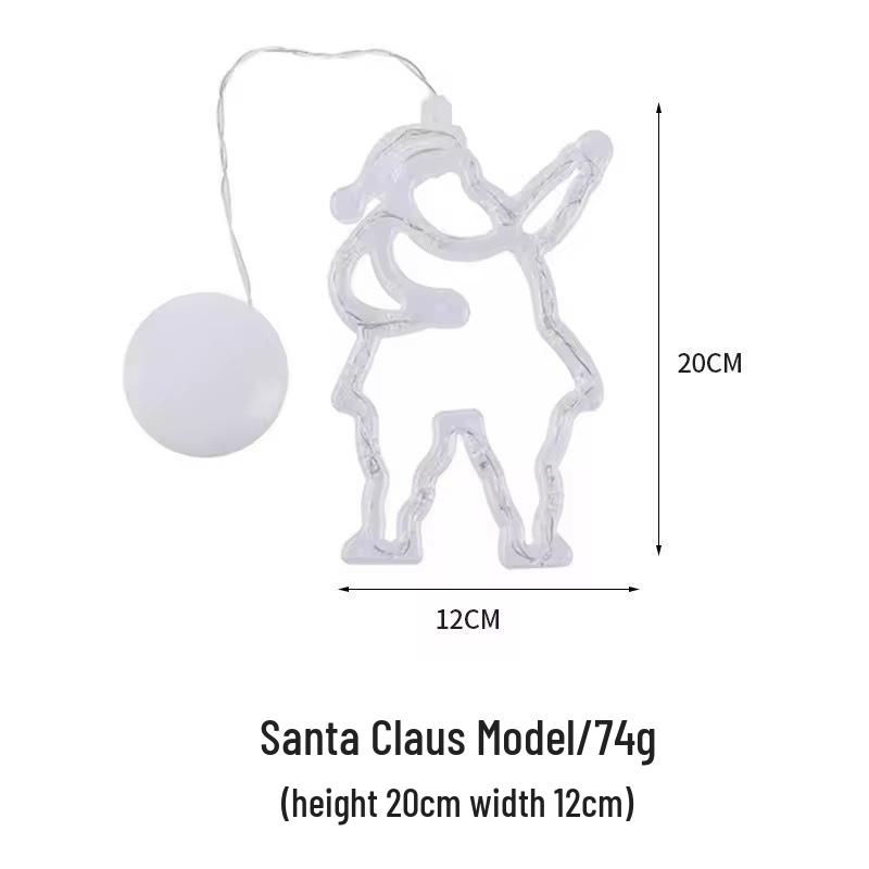 LED Vánoční světýlka na okno s přísavkou - Tvary Santa Clause a sněhuláka