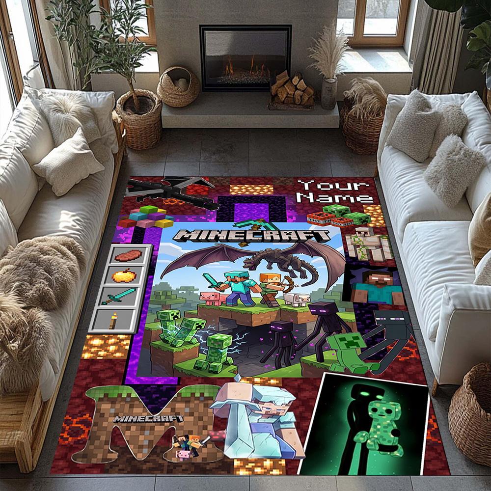 Minecraft Personalized Name Carpet Design For Study Room Hallway Kitchen Game Room Antislip Carpet Anime Office Decor Spiritual Gift