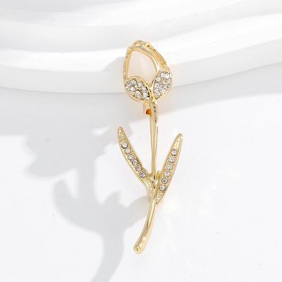 Crystal Tulip Brooch: Elegant Pin with Unique Design