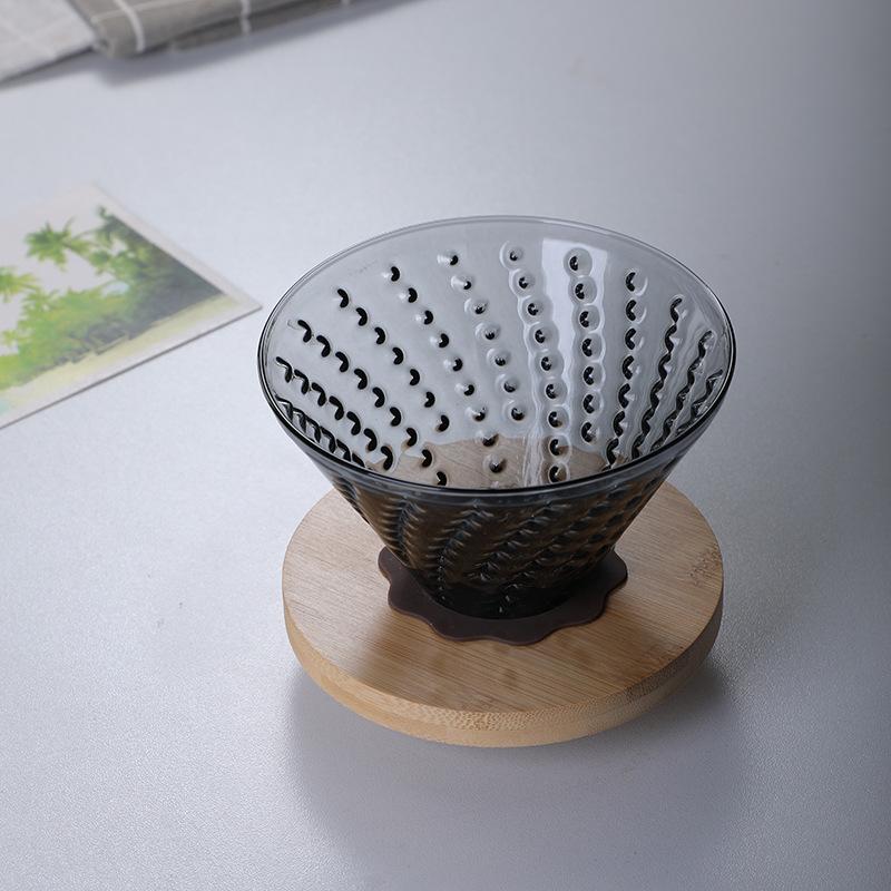 Glass Coffee Drip Filter Cup Reusable Conical Immersion Hand Brewed Dripper Reusable Combination Hand Made Barista Tools