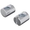 Hex Nuts (2 Pcs) Silver M6 X 13 Mm Metal