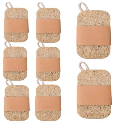 Natural Loofah Dishwashing Scrubber Scratch-free and Biodegradable Cleaning Sponge Brown Color 8PCS