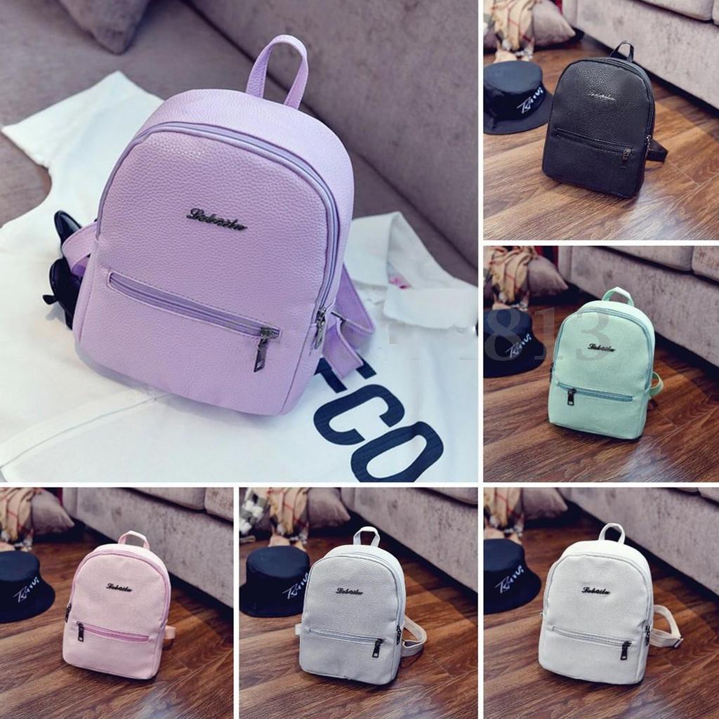 Women Lady Leather Mini Teenager Girls Stylish Outdoor Travel Shopping Backpacks