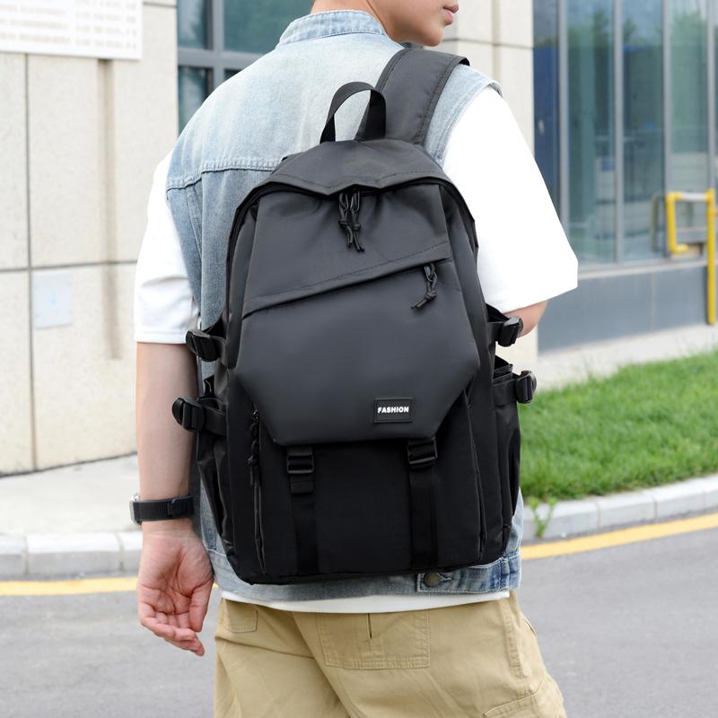 Men's Backpack Large Capacity Travel Leisure Solid Color Computer Backpack Fashion Men and Women Students Schoolbag