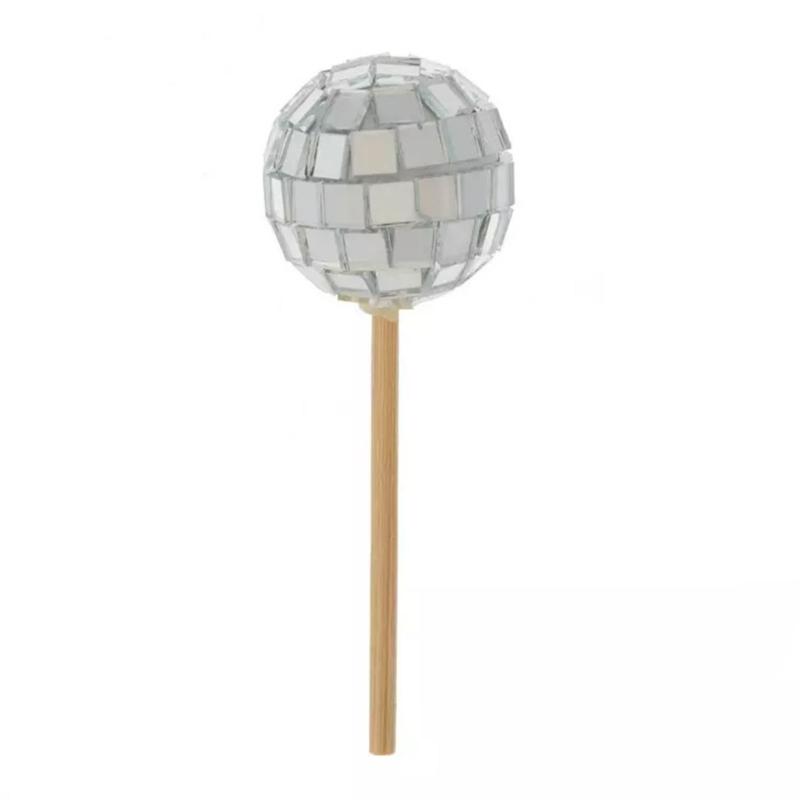 24 Pieces Reflective Sphere Cake Toppers for Party Decoration Decorative Cupcake Inserts Accessories Cake Ornament