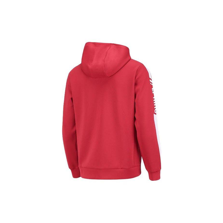 Li Ning Color Block Letter Logo Printed Long Sleeve Sweatshirt Men sweatshirt Red AWDR459-6