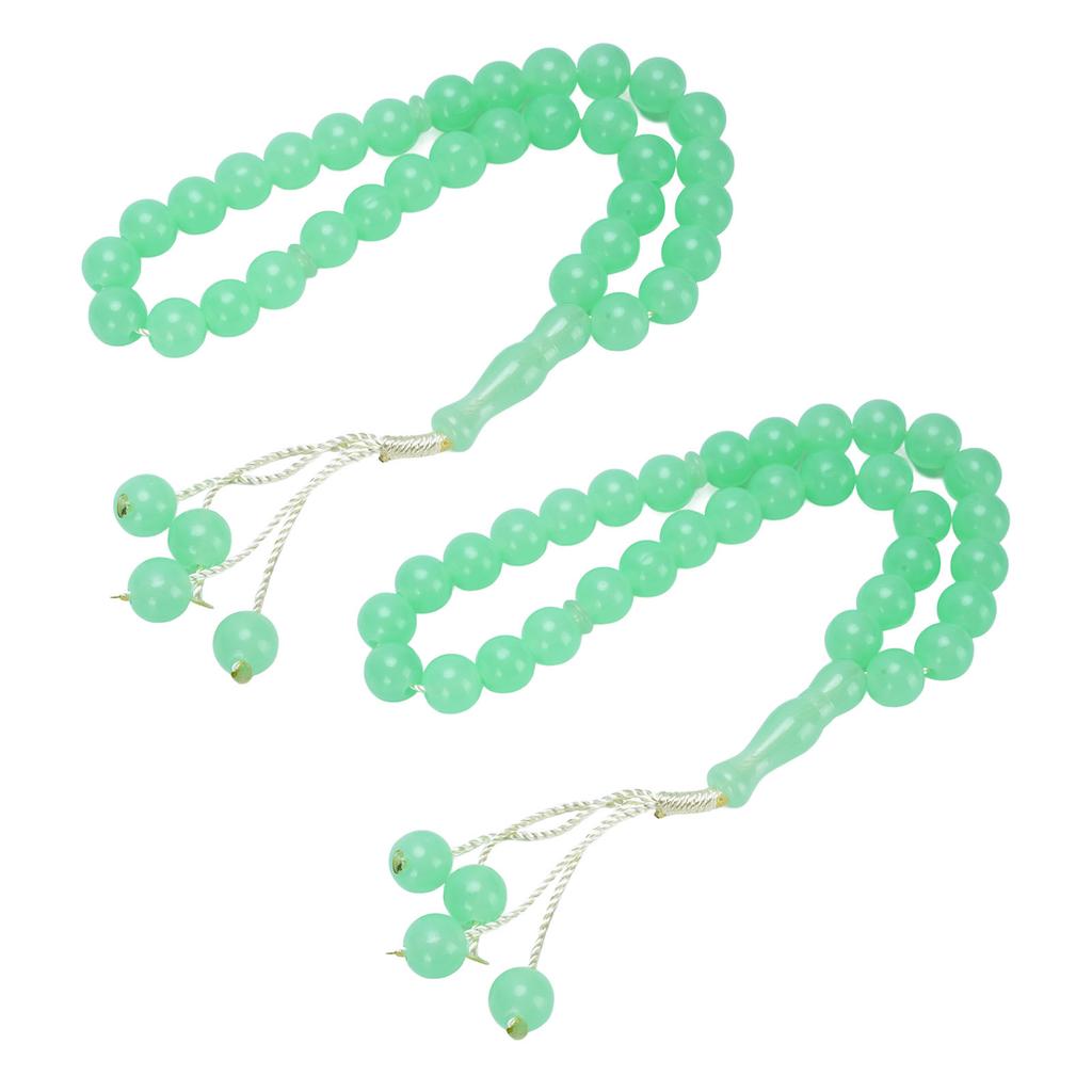 2PCS Tasbih Prayer Beads Portable Plastic Multifunctional 33PCS 12mm Prayer Beads Necklace