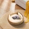 Cat Nest Cat Woven Nest Bed with Soft Cushion and Pillow All Season Weaving Pet Sleeping Resting Scratching Furniture for Puppy
