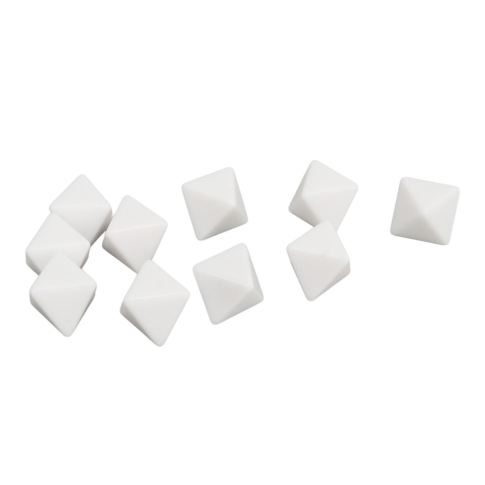 

20PCS 8 Sided Dice Plastic Blank DIY Dice Set for Board Games Party Math Counting Teaching White