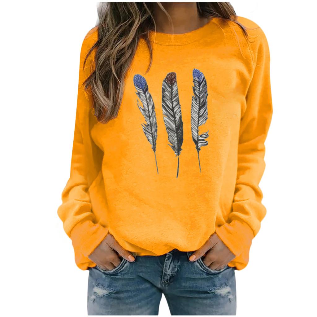Winter Womens Casual Tops Ladies Print Sweatshirt Blouse Tee Sweater