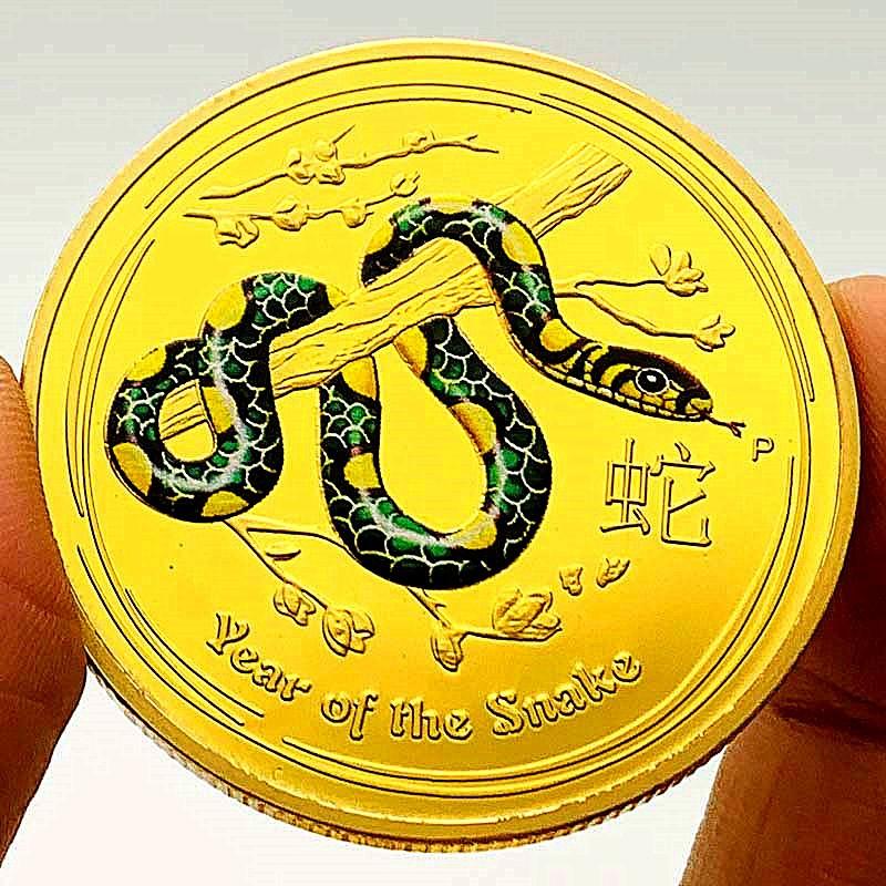 Australia coin, the Chinese zodiac, the the Year of the Loong, gilding, color printing commemorative medals, playing craft, decorations