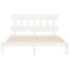 Vidaxl Bed Frame Without Mattress, White, 160X200 Cm, Solid Pine Wood
