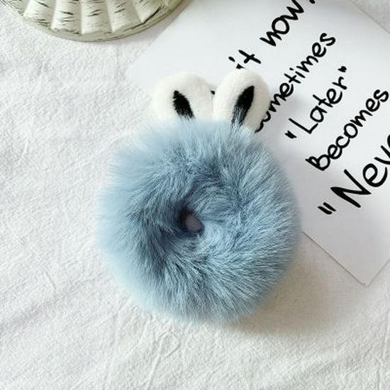 

Корейская пушистая резинка для волос с кроличьими ушками - Милые девчачьи аксессуары для волос