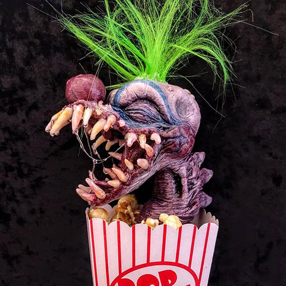 Popcorn Clown Creepy Clown Head Statue Resin Crafts Clown for Halloween Decoration
