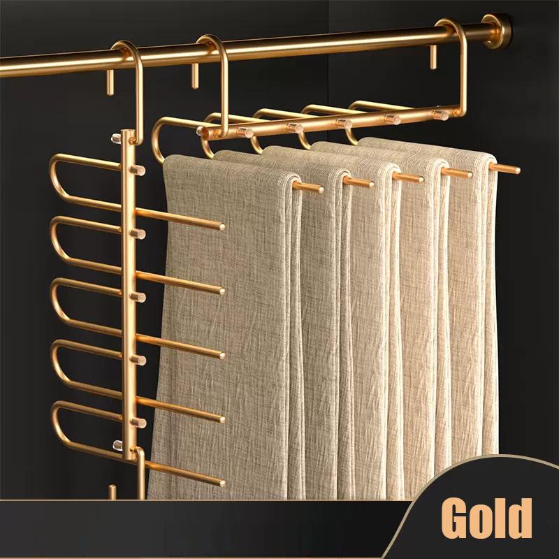 

Роскошные складные вешалки для брюк 5 слоев Волшебная вешалка для брюк Многофункциональный органайзер для одежды в шкаф Полка для хранения брюк