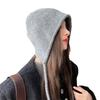 Fashionable and Versatile Knitted Wool Hat Solid Color Versatile Rabbit Hair Warm Ear Protection Hat Big Head Circumference Cold Hat