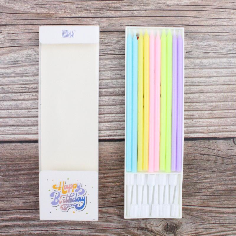 Colorful Birthday Cake Candles Ins Romantic Creative Slender Pencil Rainbow Color 10-pack Party Candles
