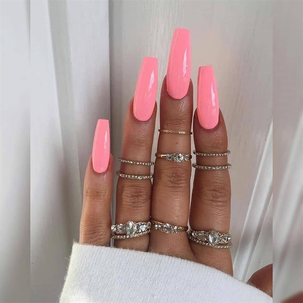24/100Pcs Candy Color False Nail Tips Full Cover Matte Acrylic Ballerina Fake Nails Tip DIY Beauty Manicure Extension Tools