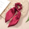 Fashion Leopard Print Bow Satin Long Ribbon Ponytail Scarf Hair Tie Scrunchies Women Girls Elastic Hair Bands Hair Accessories