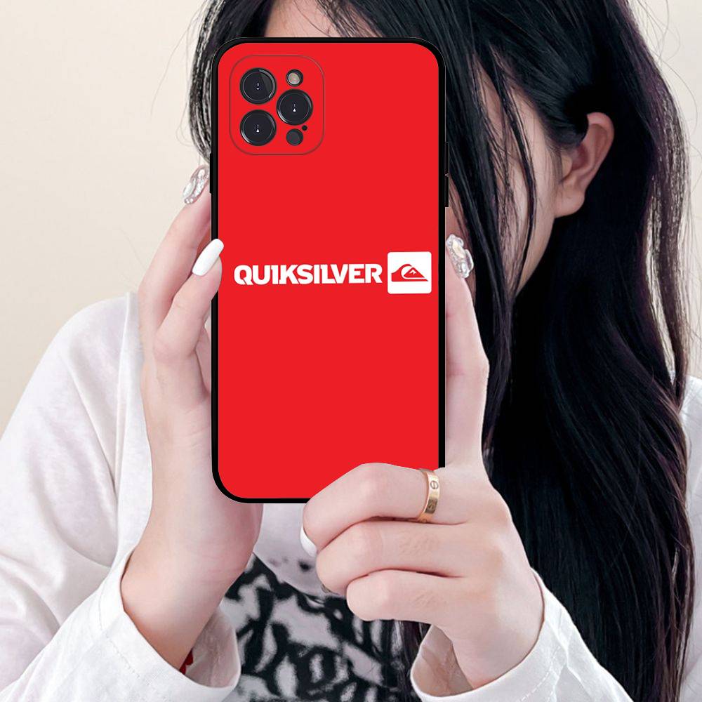 Q-QuiksilverS LOGO Phone Case For IPhone 17 16 15 14 13 12 11 Pro Max Plus Mini Soft Black Cover