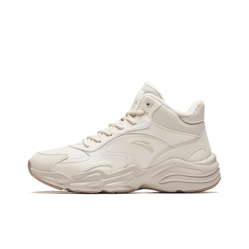Anta Pantofi Casual High Top Versatili Trendy Absorbitori de Șoc Rezistenți la Uzură din Piele Sintetică cu Material Fleece pentru Bărbați 912548923-1