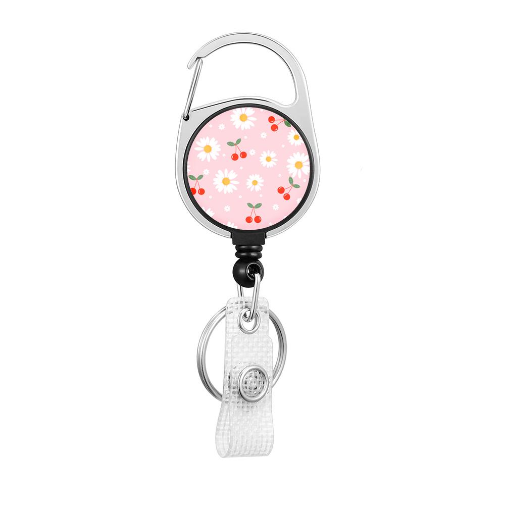 Flower Butterfly Chrysanthemum Doctor ID Badge Clip Lanyards Holder Porta Credencial Reel Nurse Retractable Keychain Wholesale
