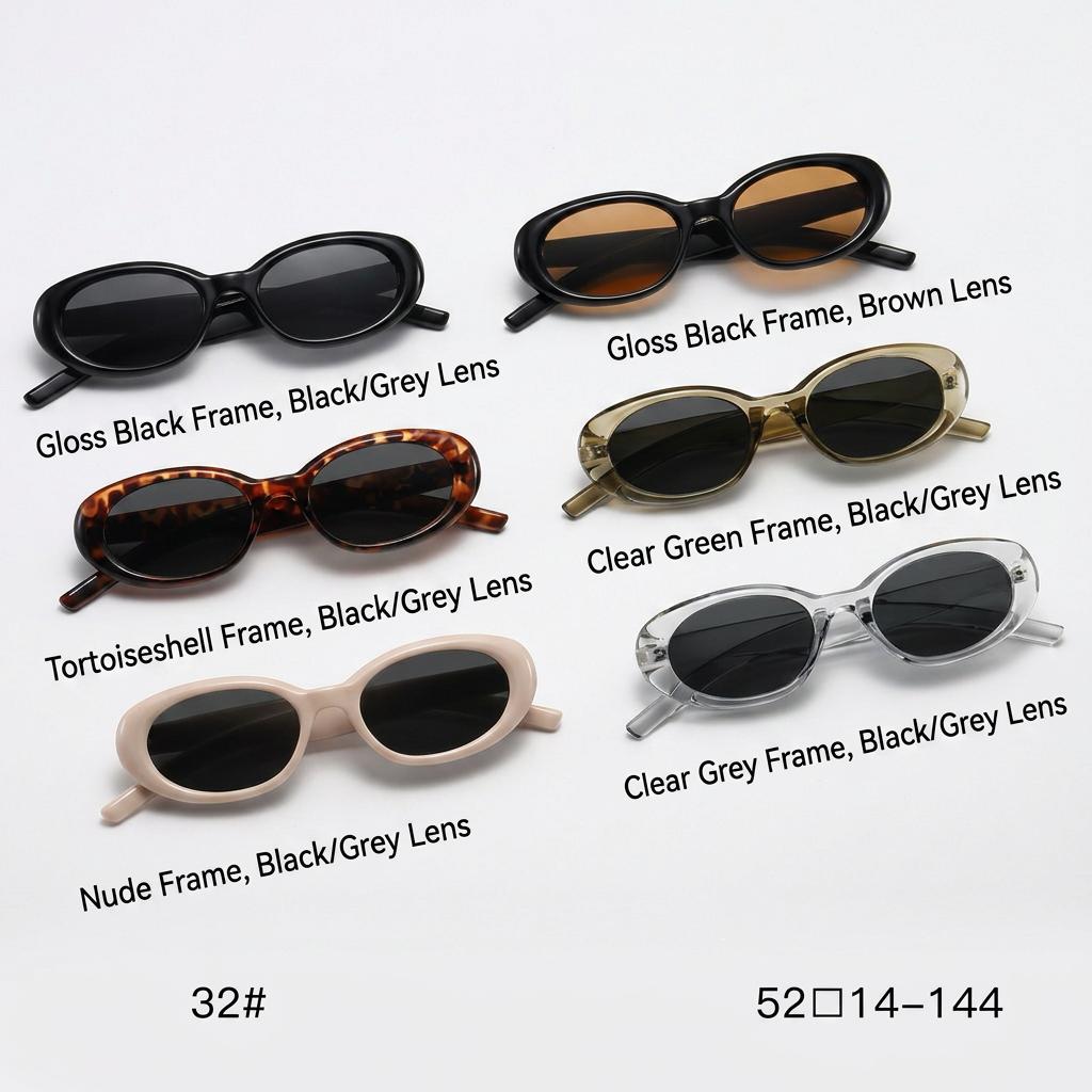 Retro Oval Small Frame Sunglasses UV400 Sun Protection Fashion Shades for Women Men Outdoor Driving Daily Wear