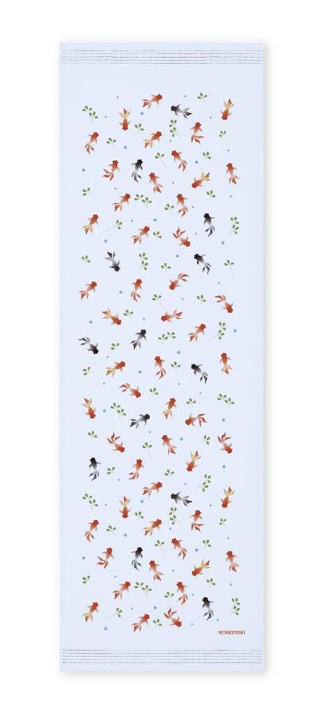 Kontex (Contex) 3-Piece Tenugui Towel Set, Face Towels, "Nugogoyomi" (Nishikigoi Carp, Aquatic Plant Goldfish, and Shibori-bloom Morning Glory)