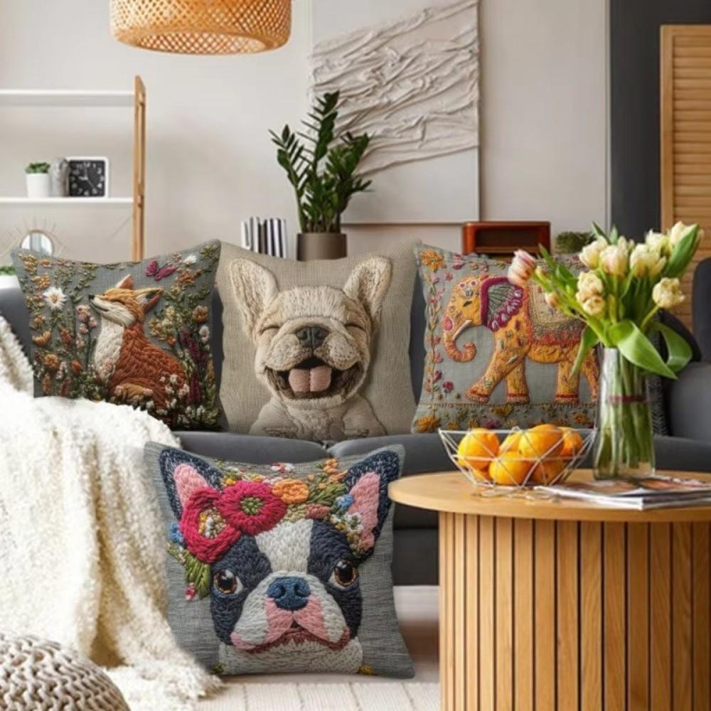 45cm Cushion Cover Vintage Pillow Cover Animal Print Decorative Pillowcase  Sofa Decoration