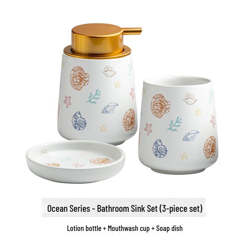 OLOEY Ocean Ceramic Bathroom Set