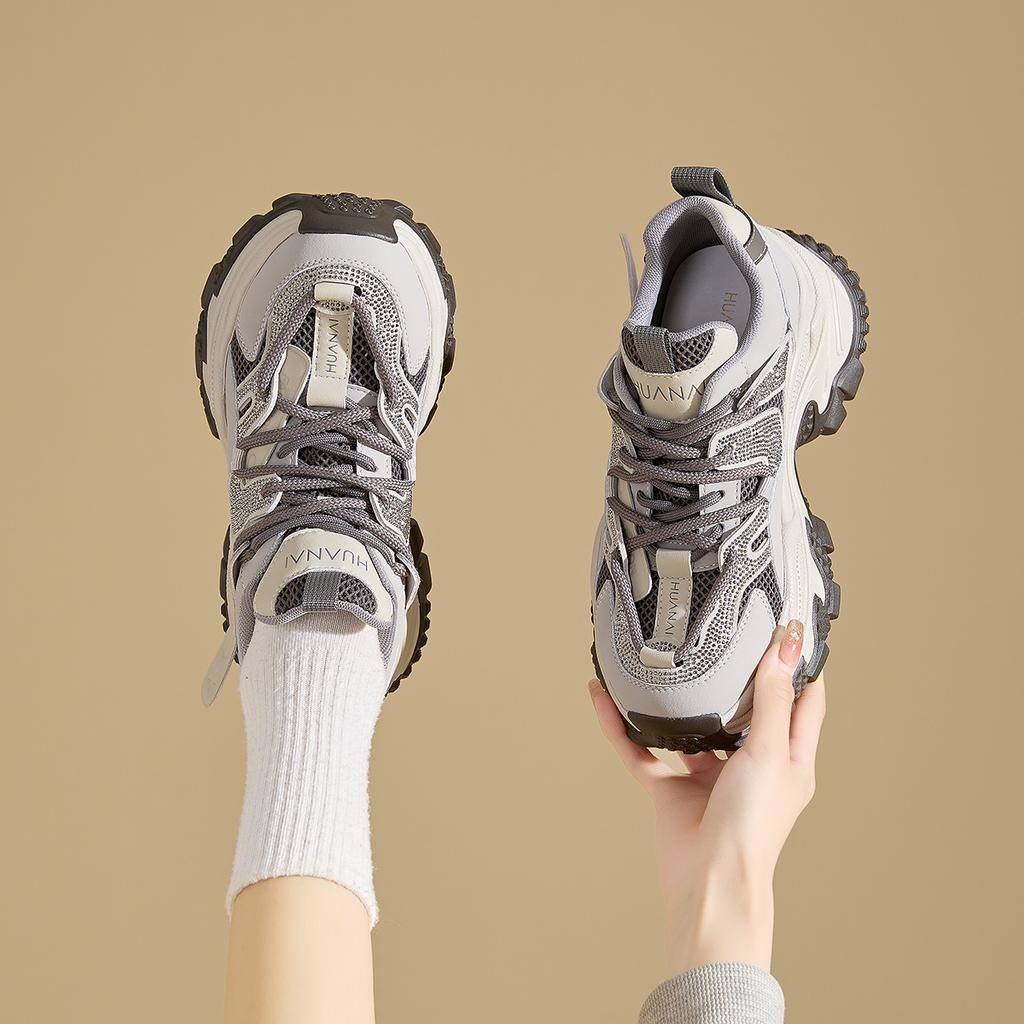 Dad's Shoes Women's Thick Sole Spring New Retro Height Increasing Small Fashionable Versatile Casual Sports Shoes