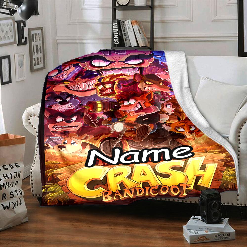 Customiz Name Personality Crash Bandicoot 4 It's About Time Blanket Soft &Warm Sofa Office Bed Travel Lunch Break Blanket, Gift Suitable All Seasons